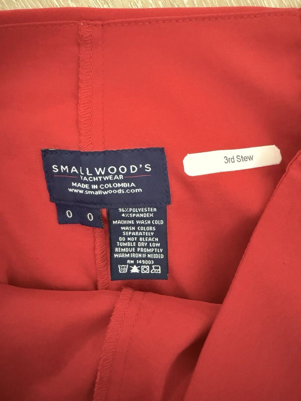 Smallwoods Yachtwear Red Active Skort Shorts Sz 00 Athletic Tennis Golf Yacht - Picture 2 of 9